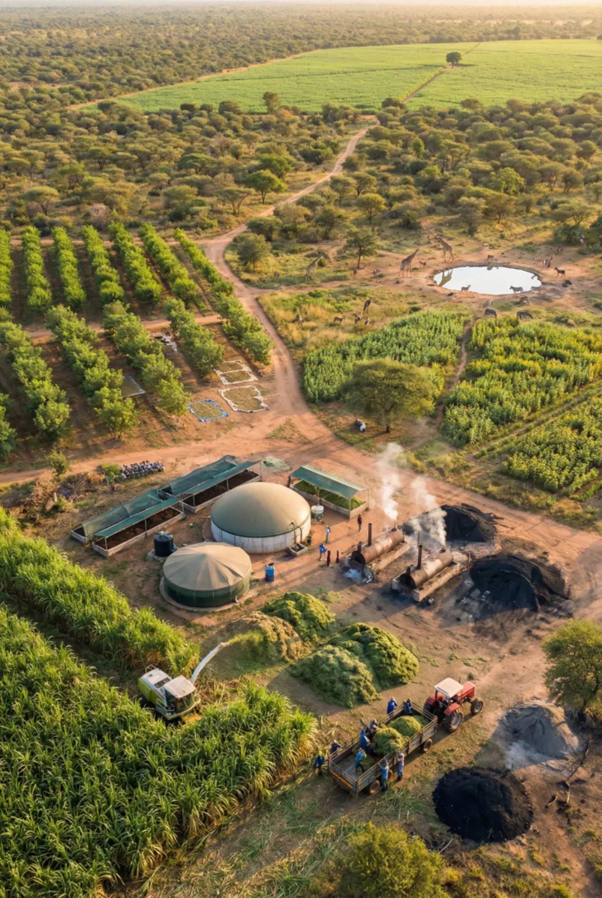 Regenerative farm aerial view
