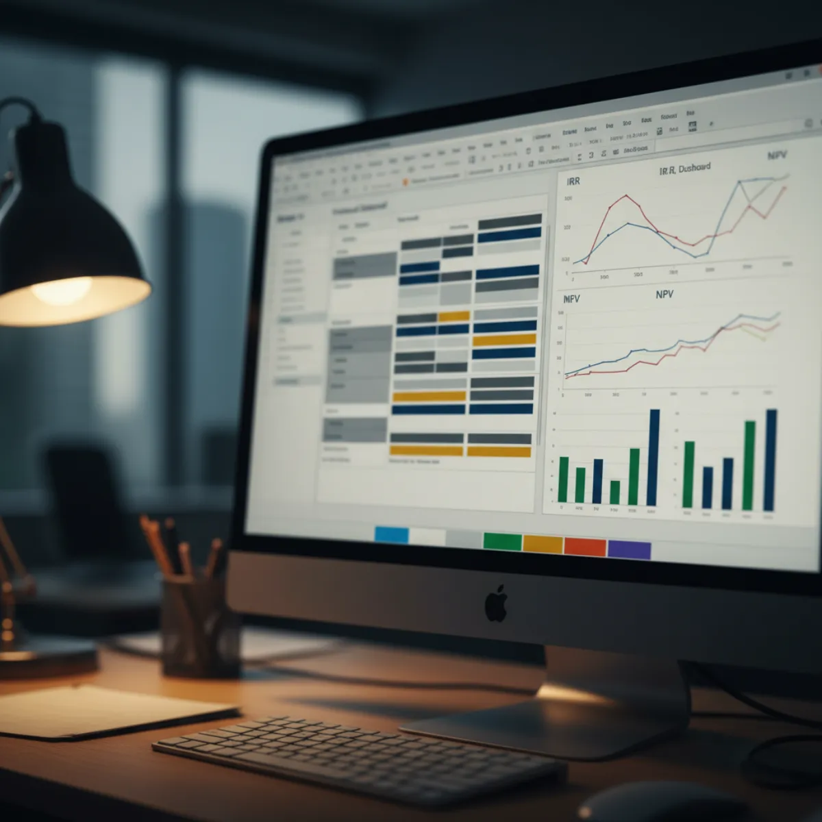 Investment-grade financial model on screen